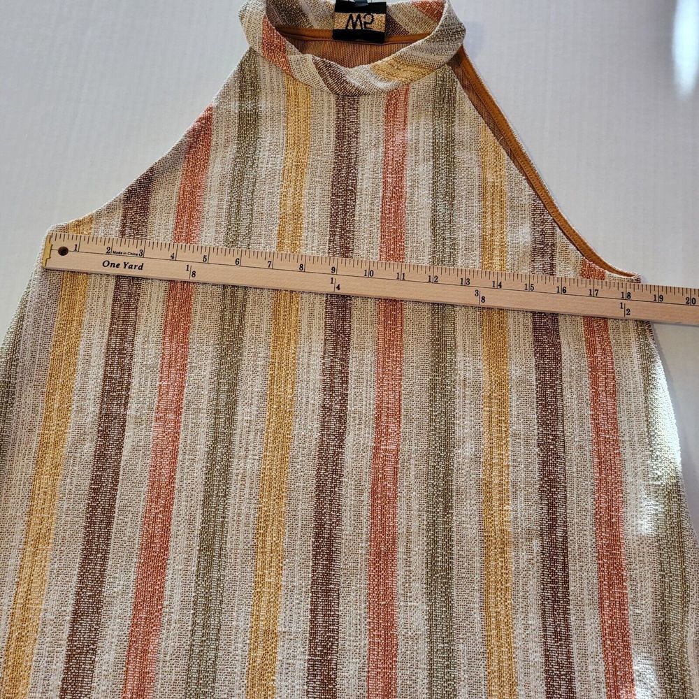 W5 by Anthropologie Sleeveless Cream Multi Color Striped Halter Top Size M - Picture 7 of 10